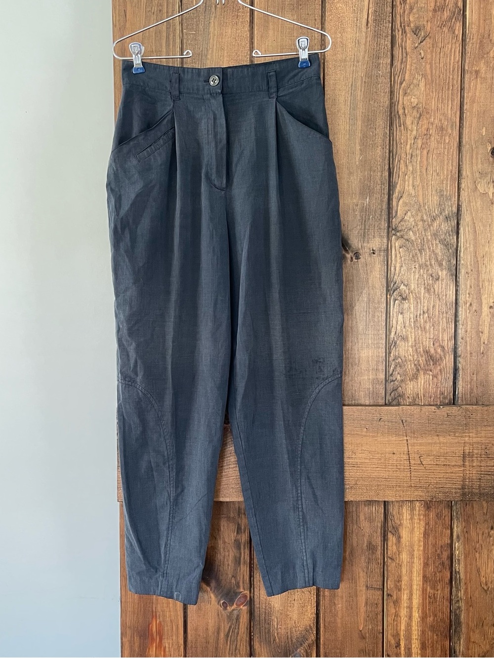 Vintage 1990's Catalina Cotton Safari Tropical Patch Barrel Taper Pants 4 Small - Picture 3 of 13